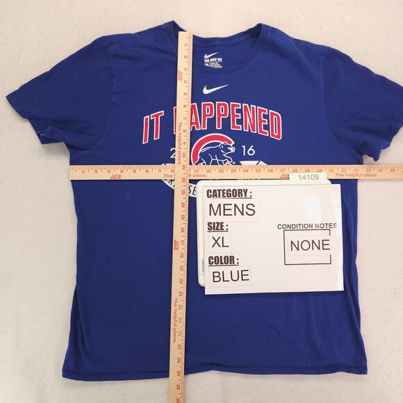 NIke Chicago Cubs Baseball Short Sleeve Graphic T Shirt Mens Size XL Blue - Picture 5 of 9
